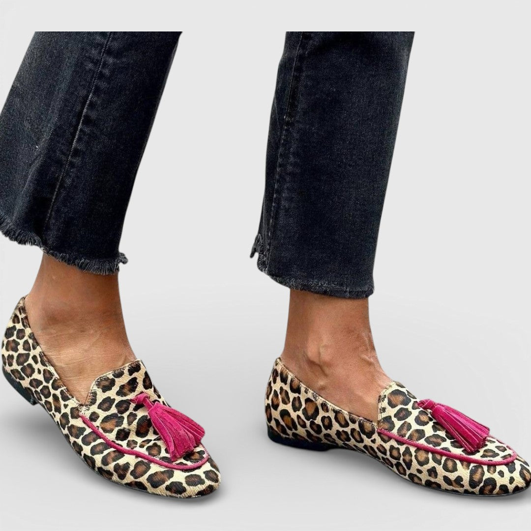 Adelheid - Loafer mit Leopardenmuster und Quasten