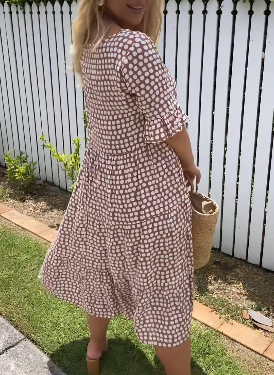 Nicola - Kurzärmeliges Midikleid