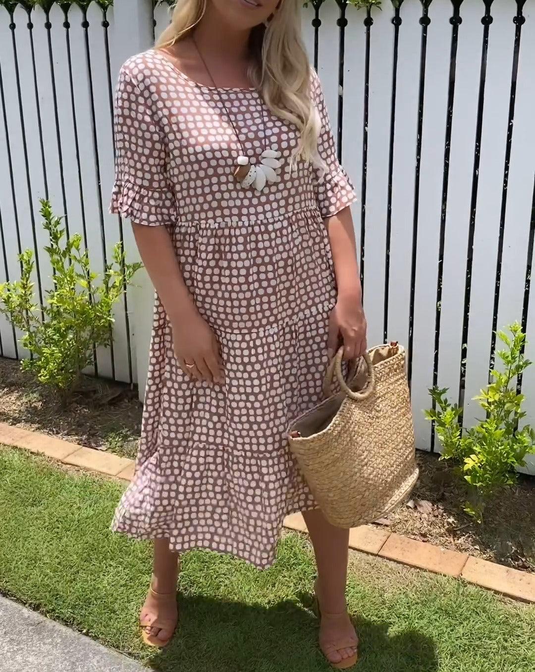 Nicola - Kurzärmeliges Midikleid