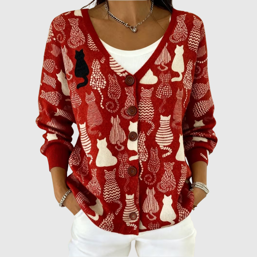 Bequeme Strickjacke mit Knöpfen