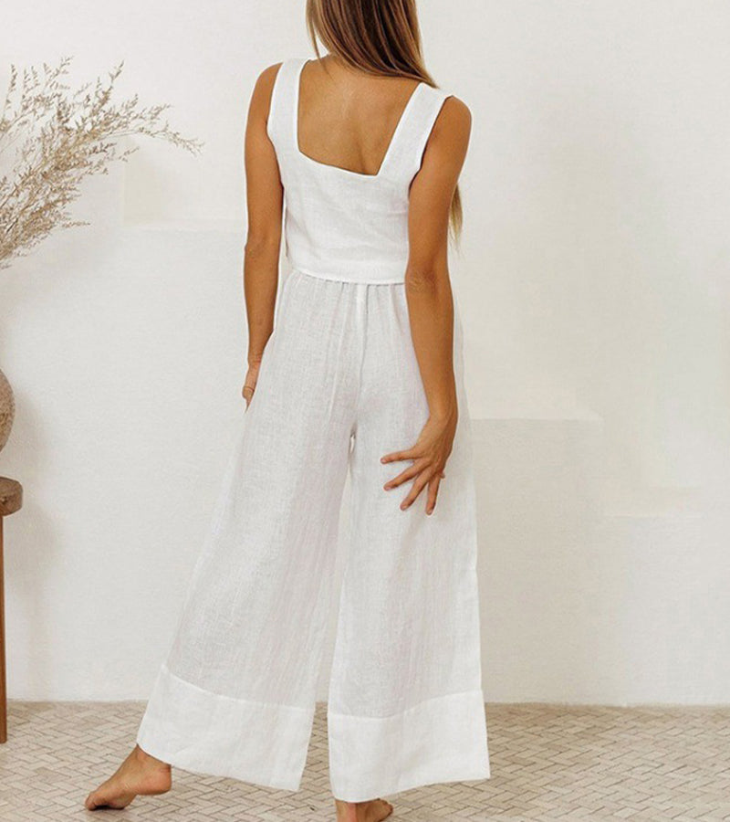 Megan - Minimalistisches Oberteil und ausgestellte Hose (Set)
