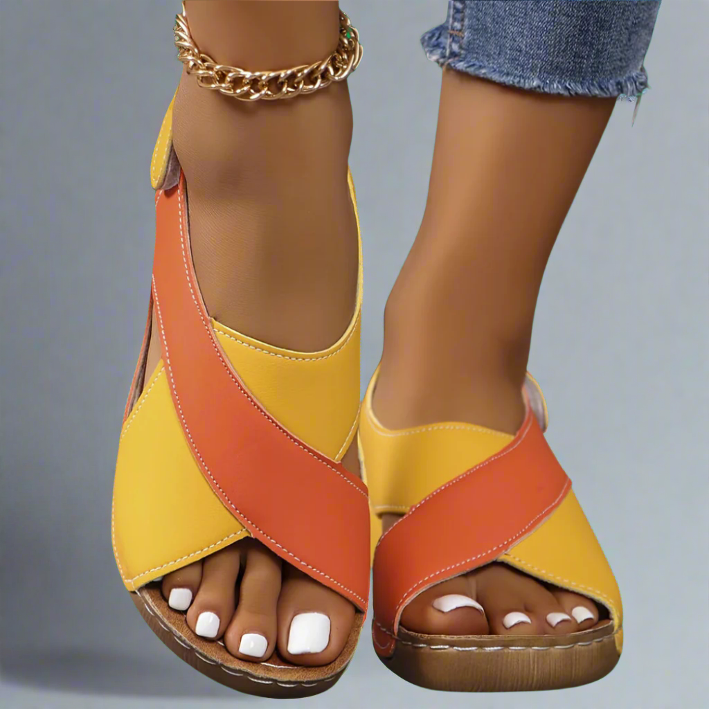 Kendra - Orthopädische Sandalen mit Farbblock-Design