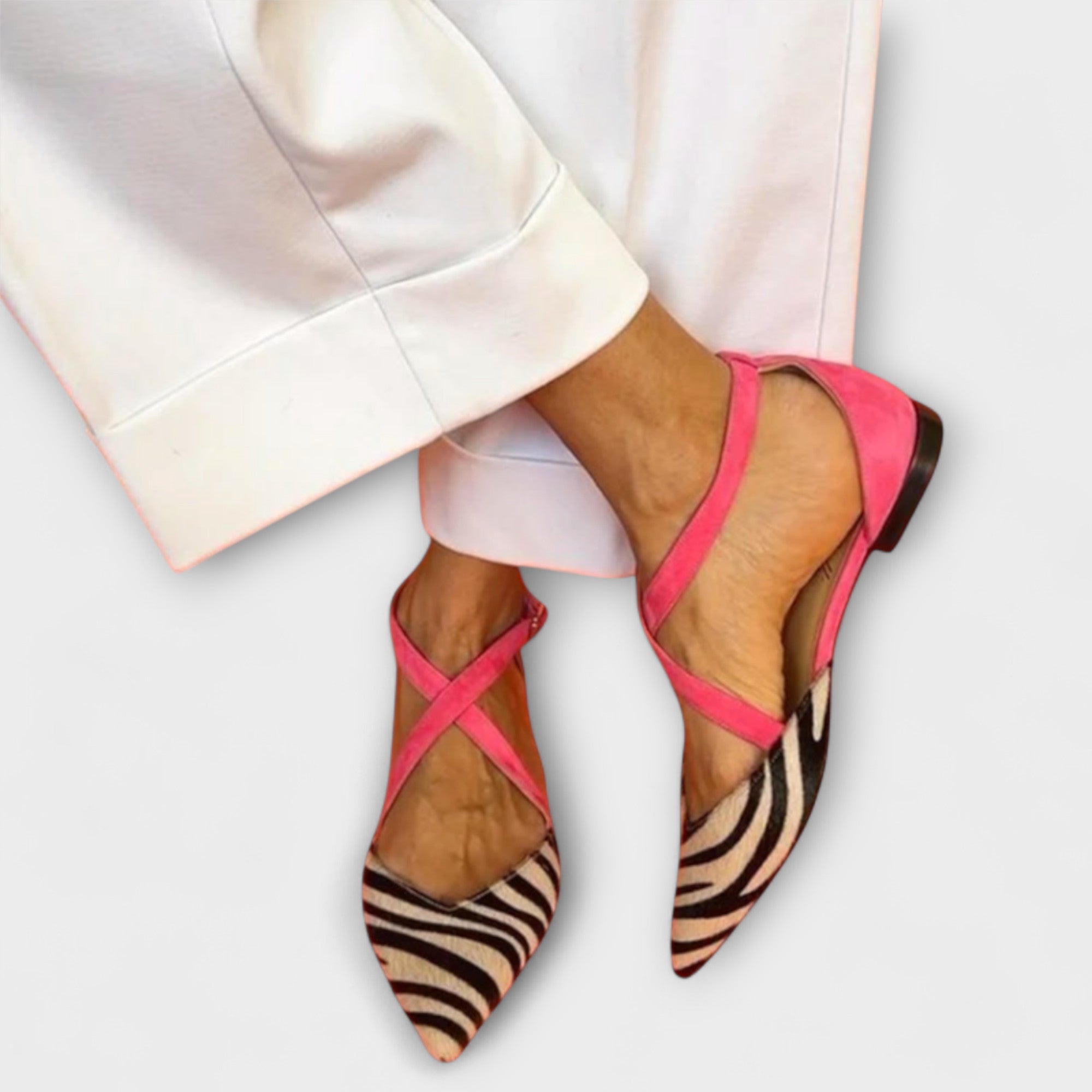 Friedlinde - Zebra-gestreifte Ballerinas