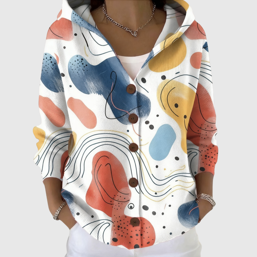 Bequeme Strickjacke mit Kapuze