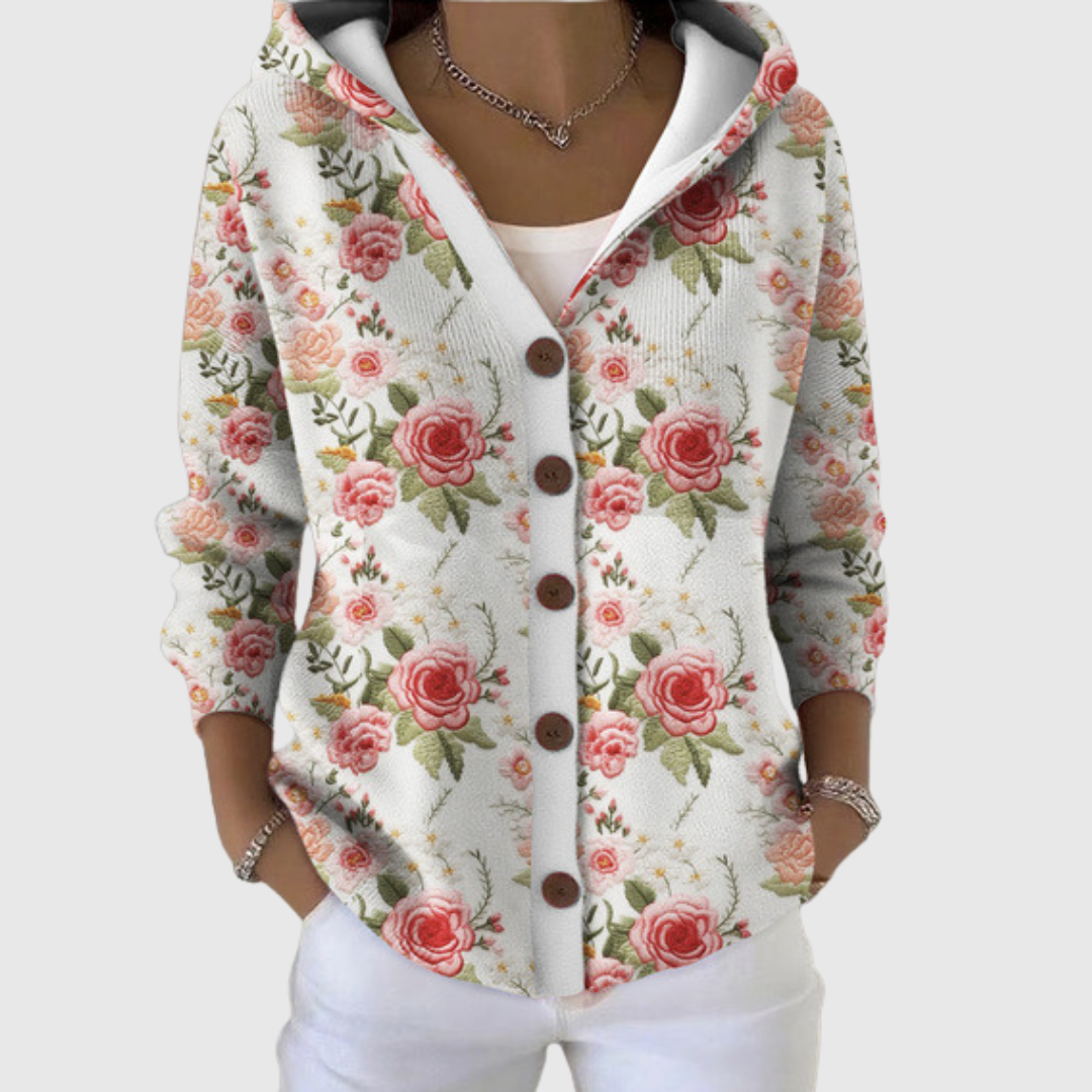 Bequeme Strickjacke mit Kapuze