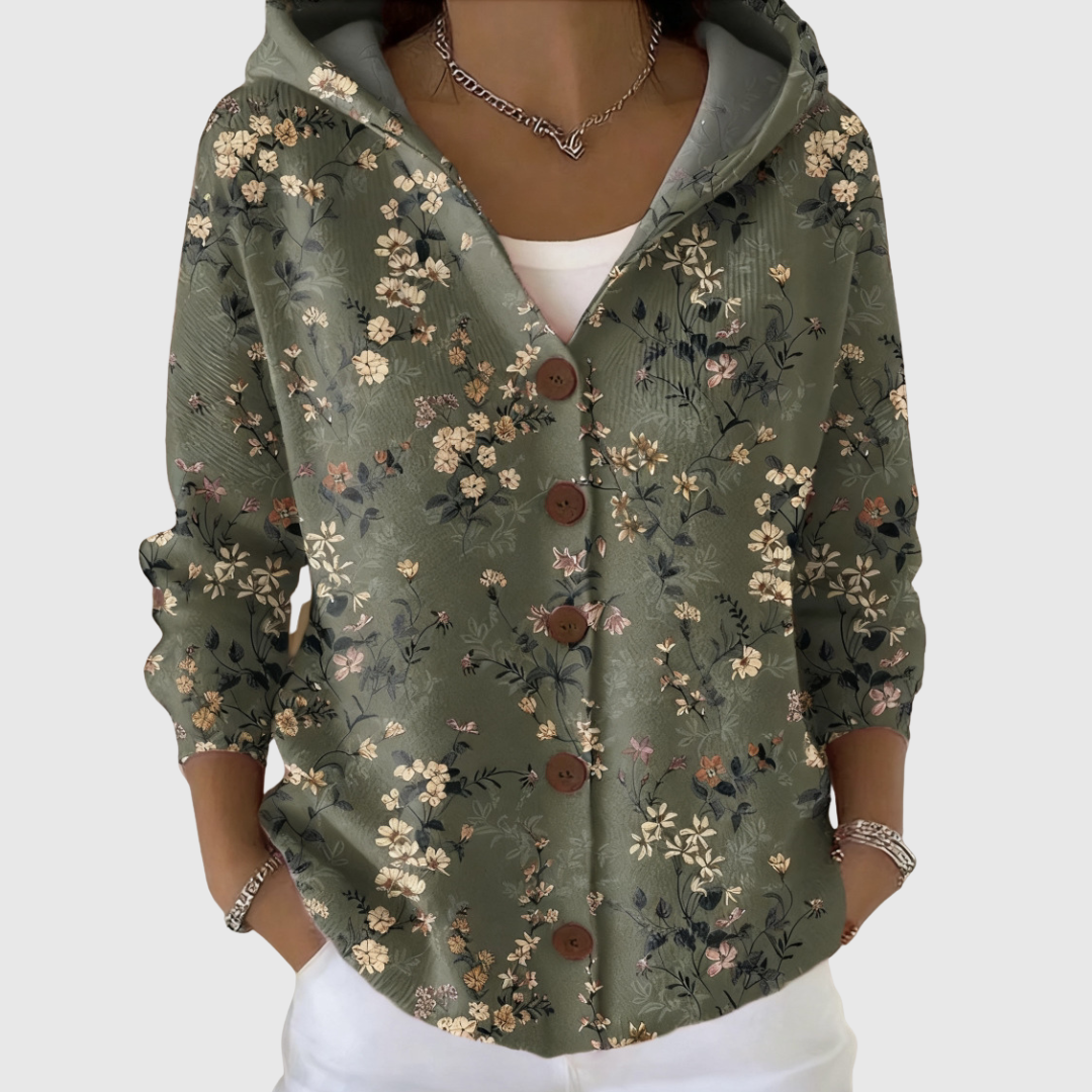 Bequeme Strickjacke mit Kapuze