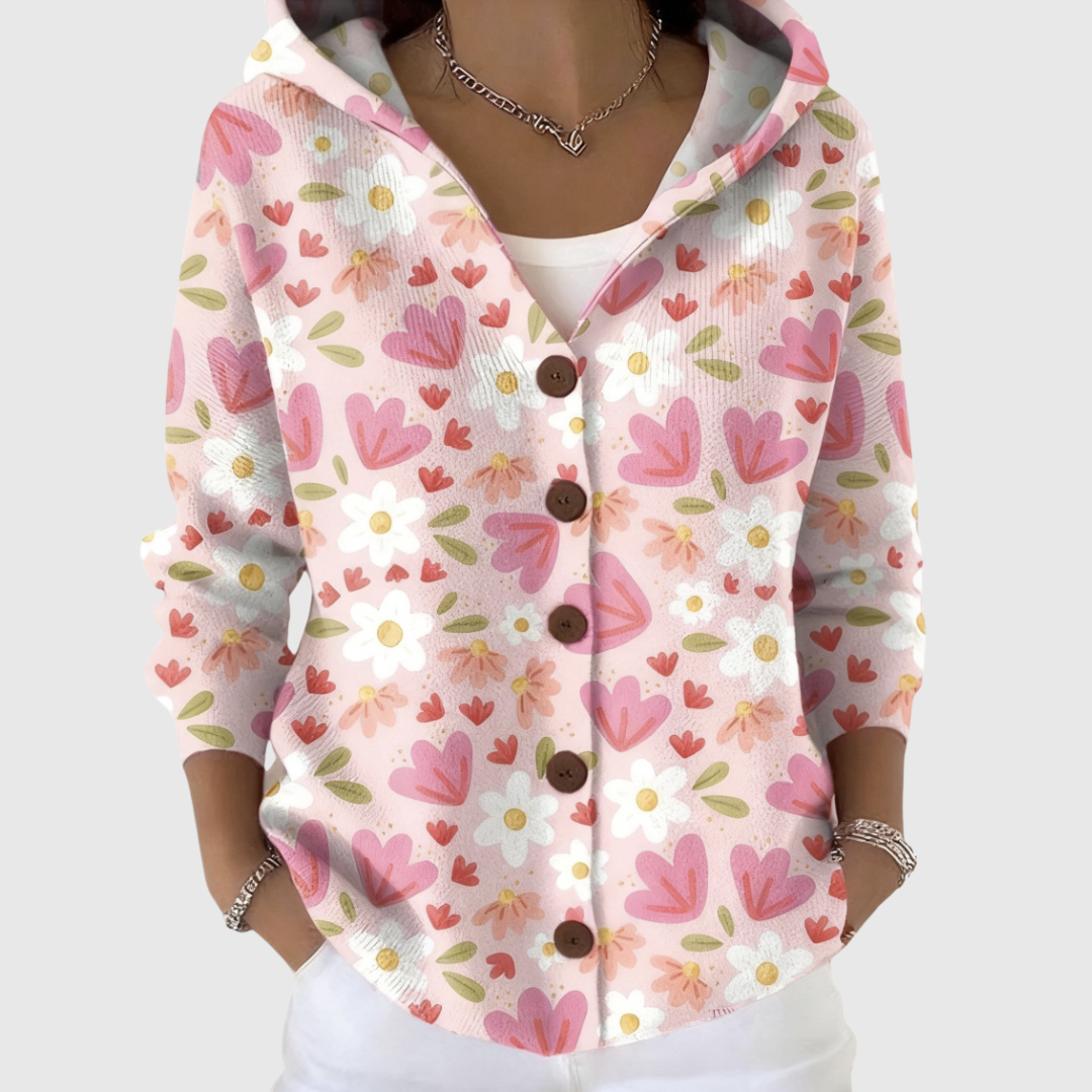 Bequeme Strickjacke mit Kapuze