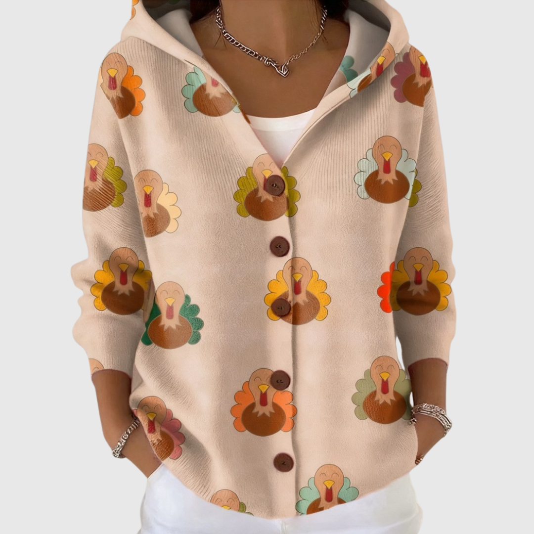 Bequeme Strickjacke mit Kapuze