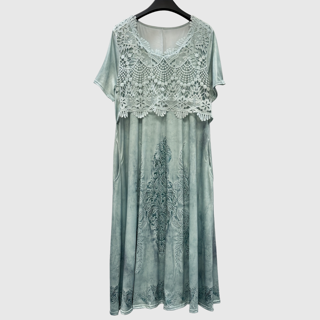 INDIGO | ELEGANTES BLUMEN-MIDI-KLEID