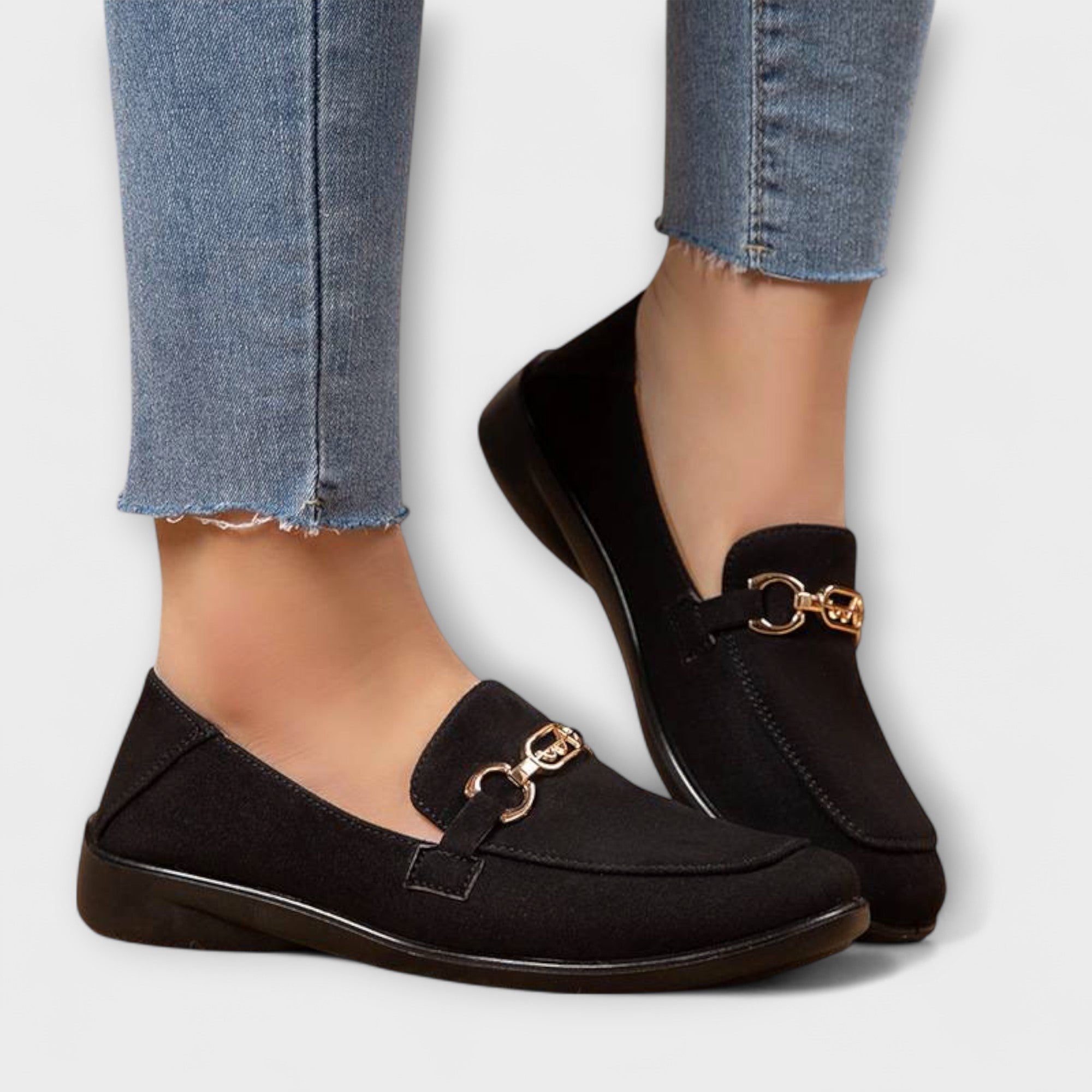 Friederike - Braune Loafer mit Schnalle