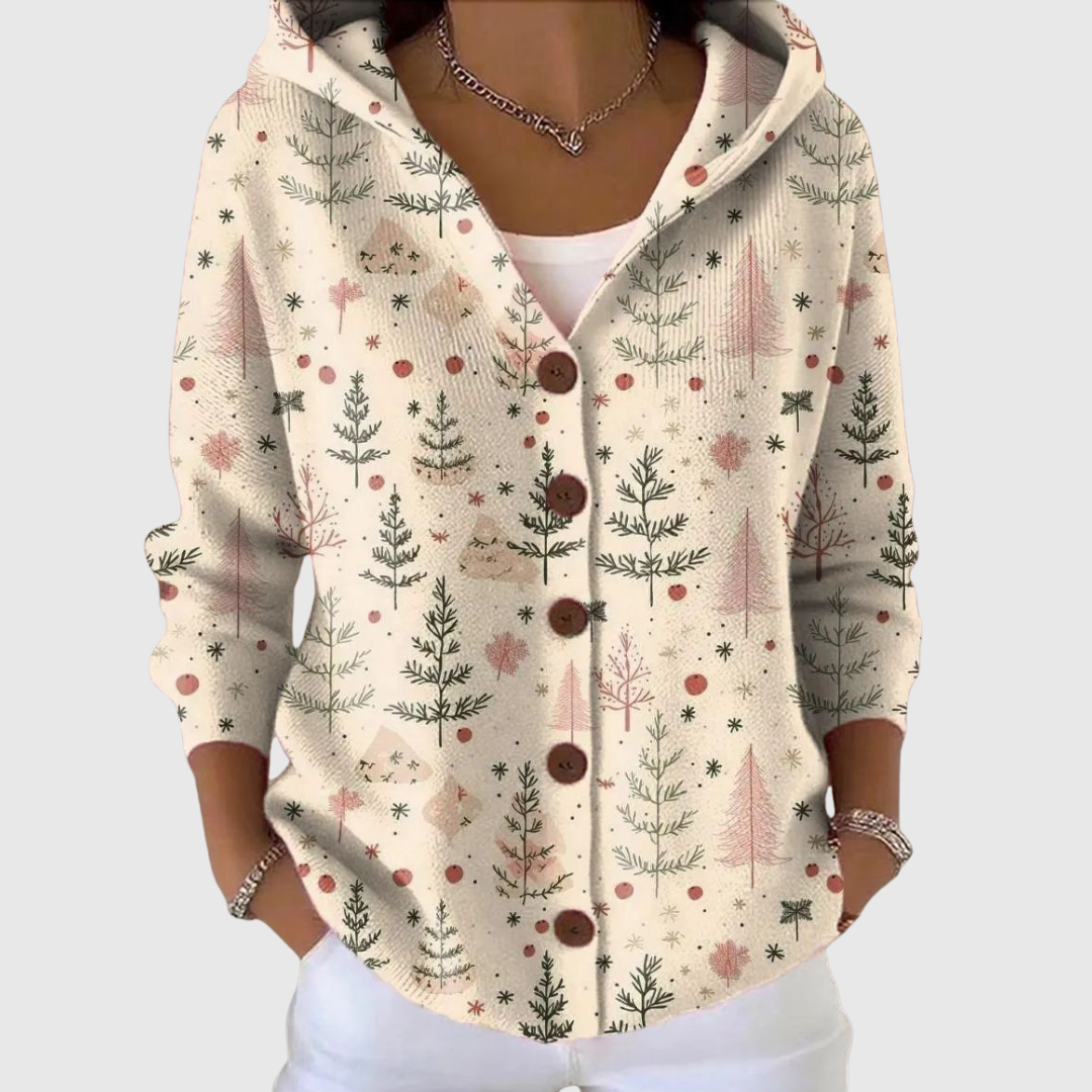 Bequeme Strickjacke mit Kapuze