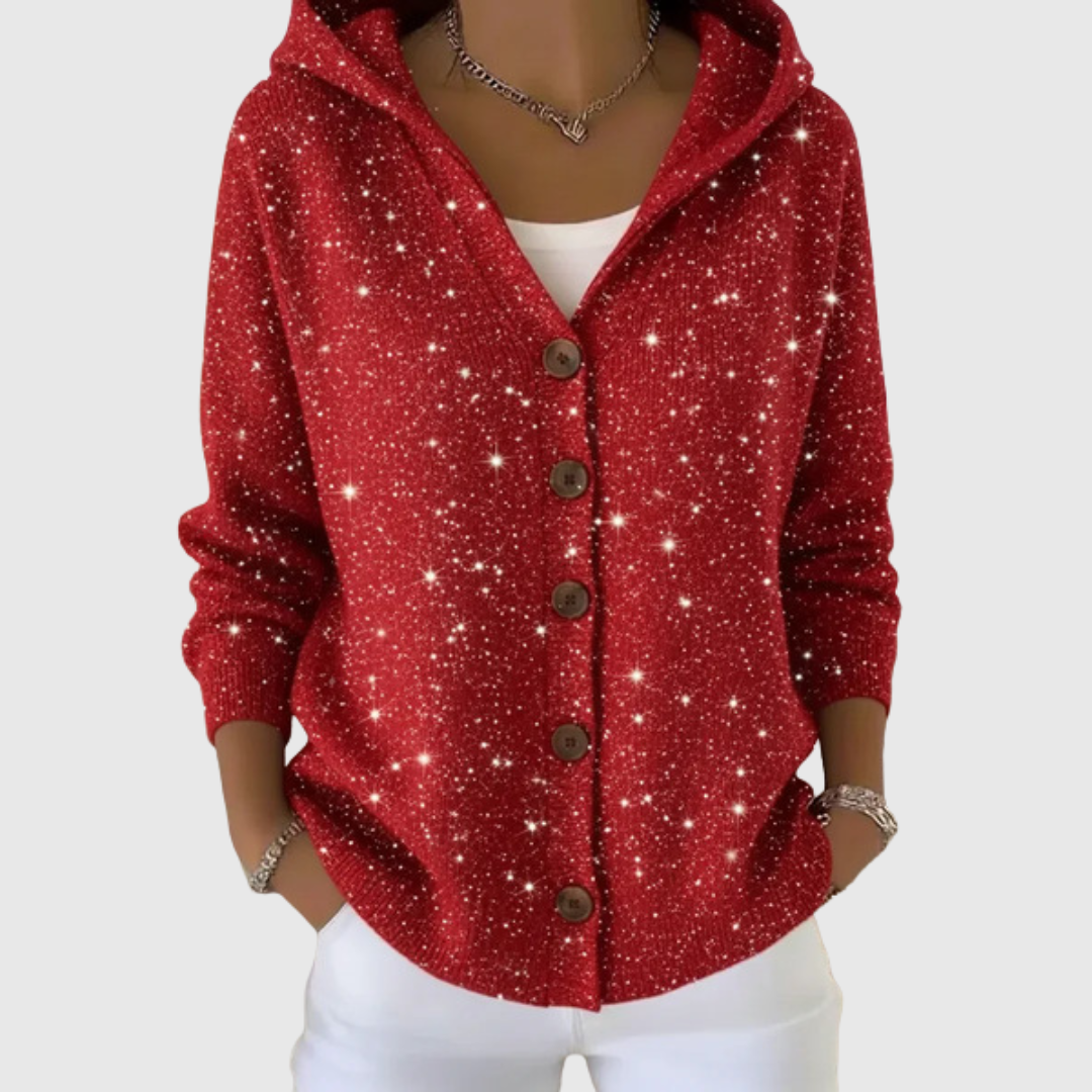 Bequeme Strickjacke mit Kapuze