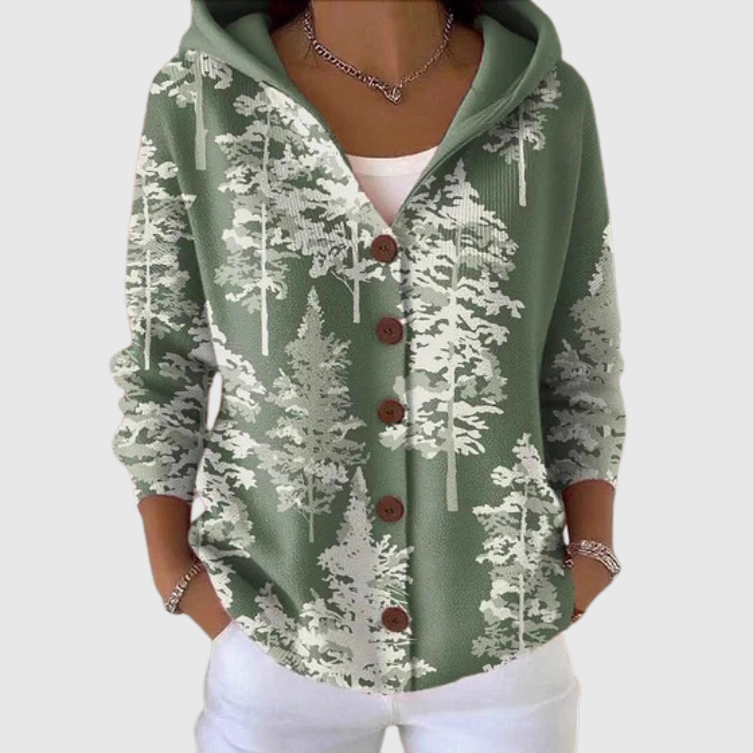 Bequeme Strickjacke mit Kapuze