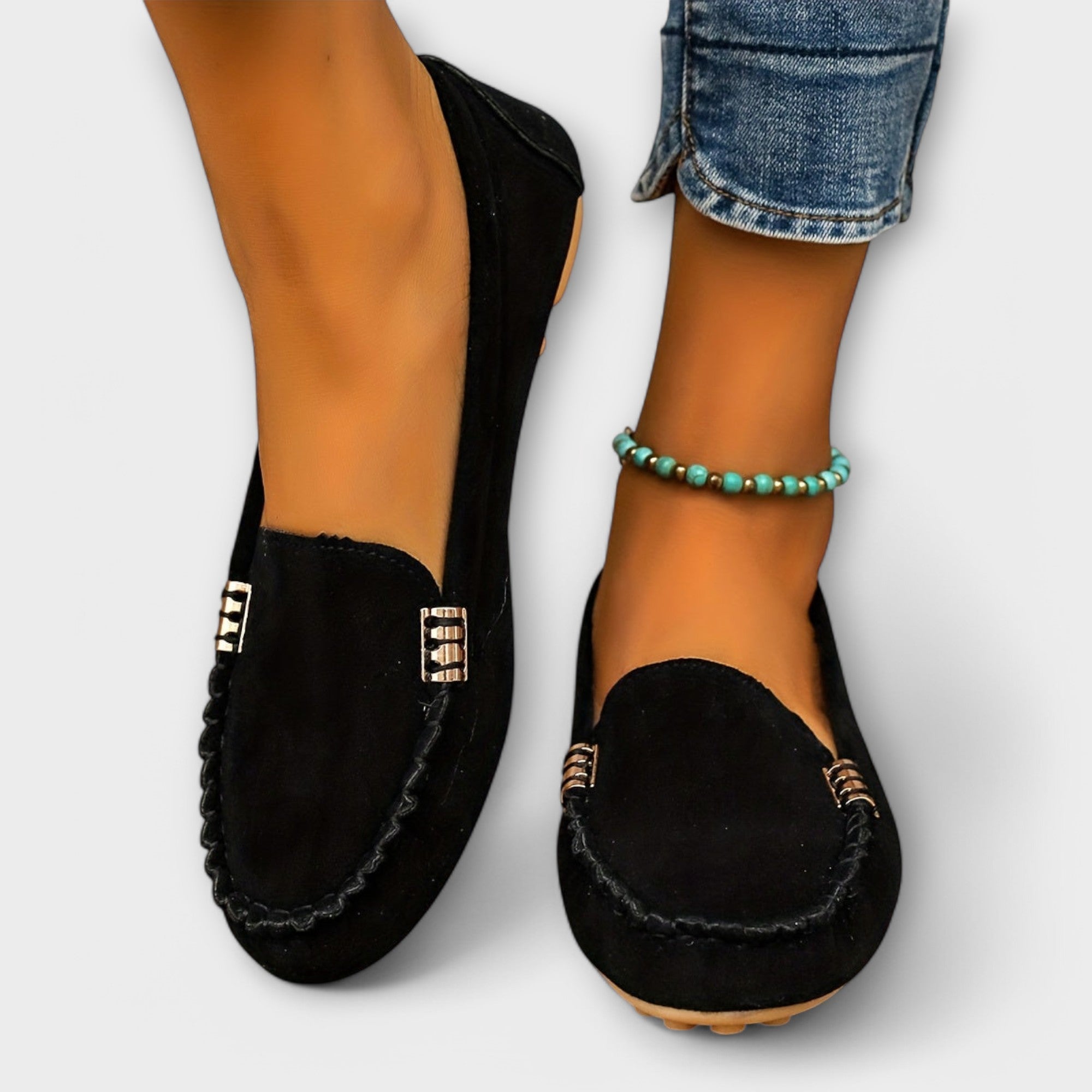 Bertlinde - Türkisfarbene Wildleder-Loafer