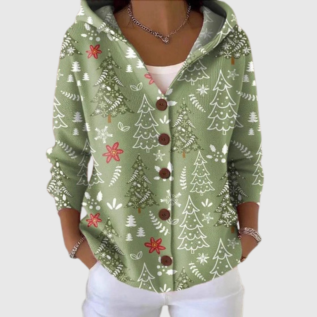 Bequeme Strickjacke mit Kapuze