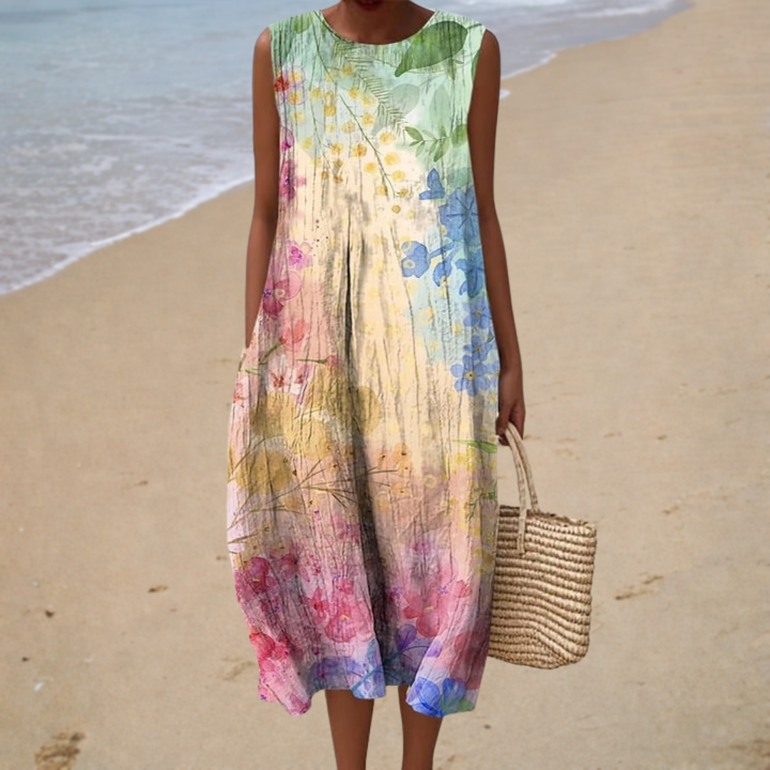 Bequemes ärmelloses Sommerkleid