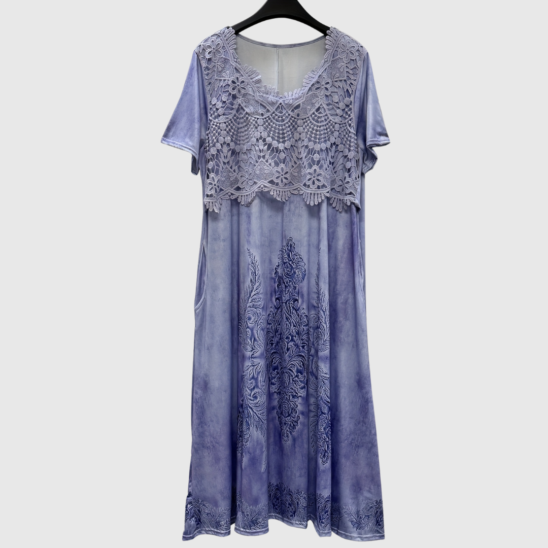 INDIGO | ELEGANTES BLUMEN-MIDI-KLEID