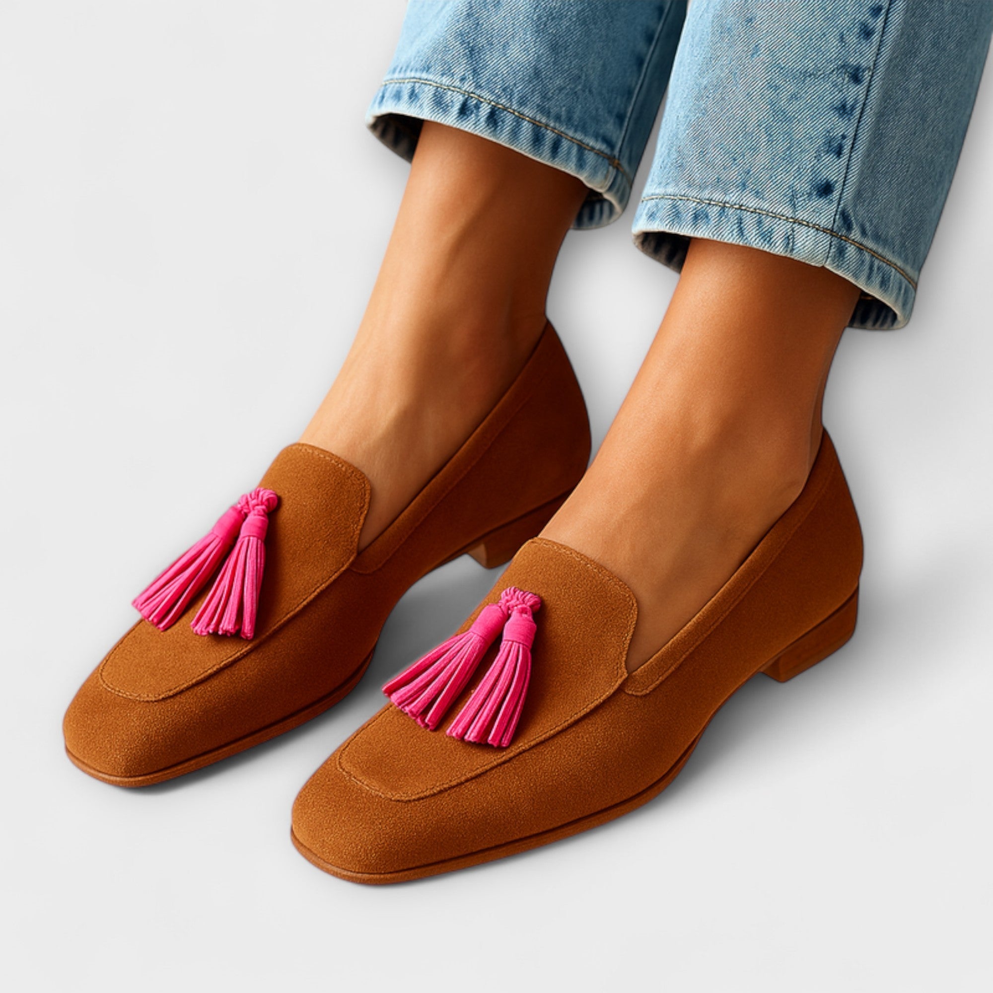Reinhilde - Braune Quastenslipper