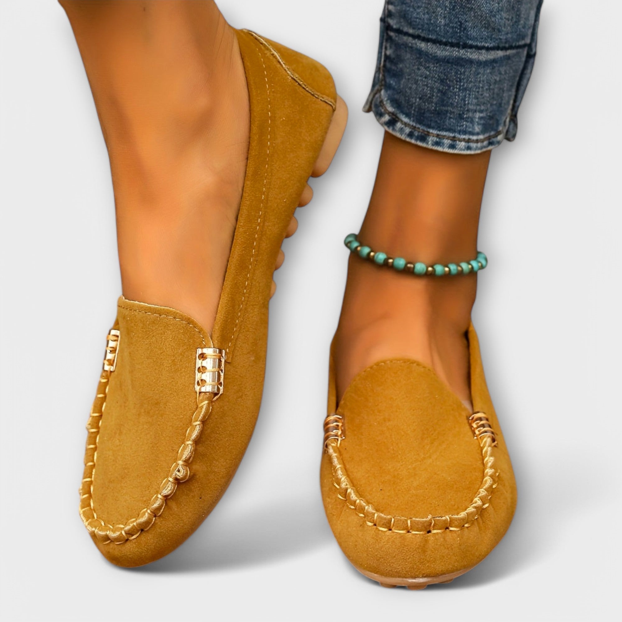 Bertlinde - Türkisfarbene Wildleder-Loafer