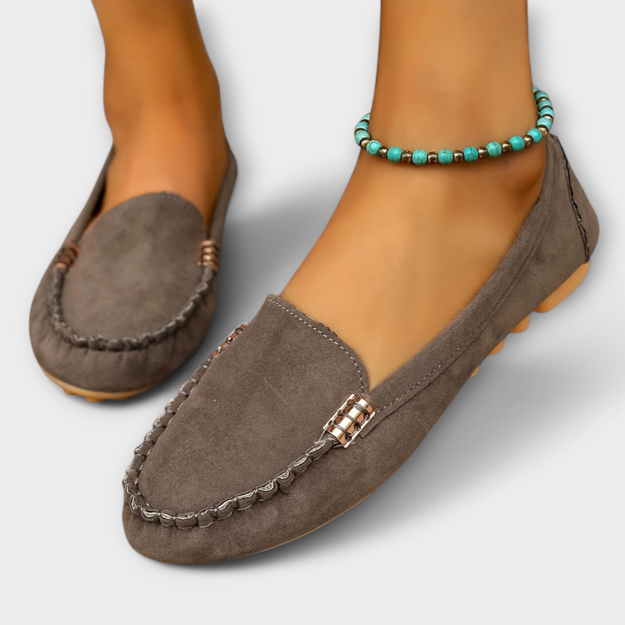 Bertlinde - Türkisfarbene Wildleder-Loafer