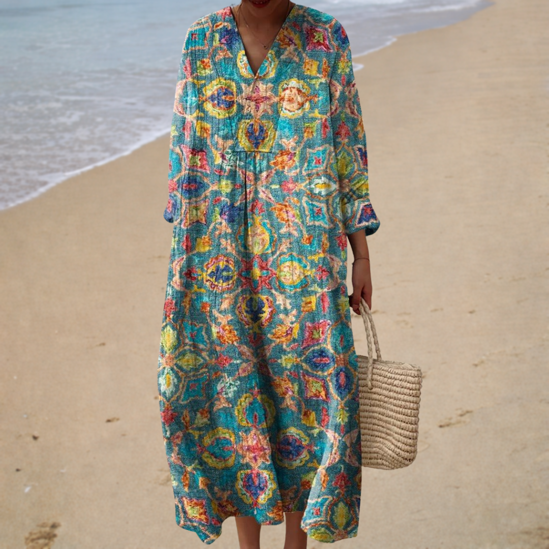 Figurschmeichelndes Sommerkleid mit Print