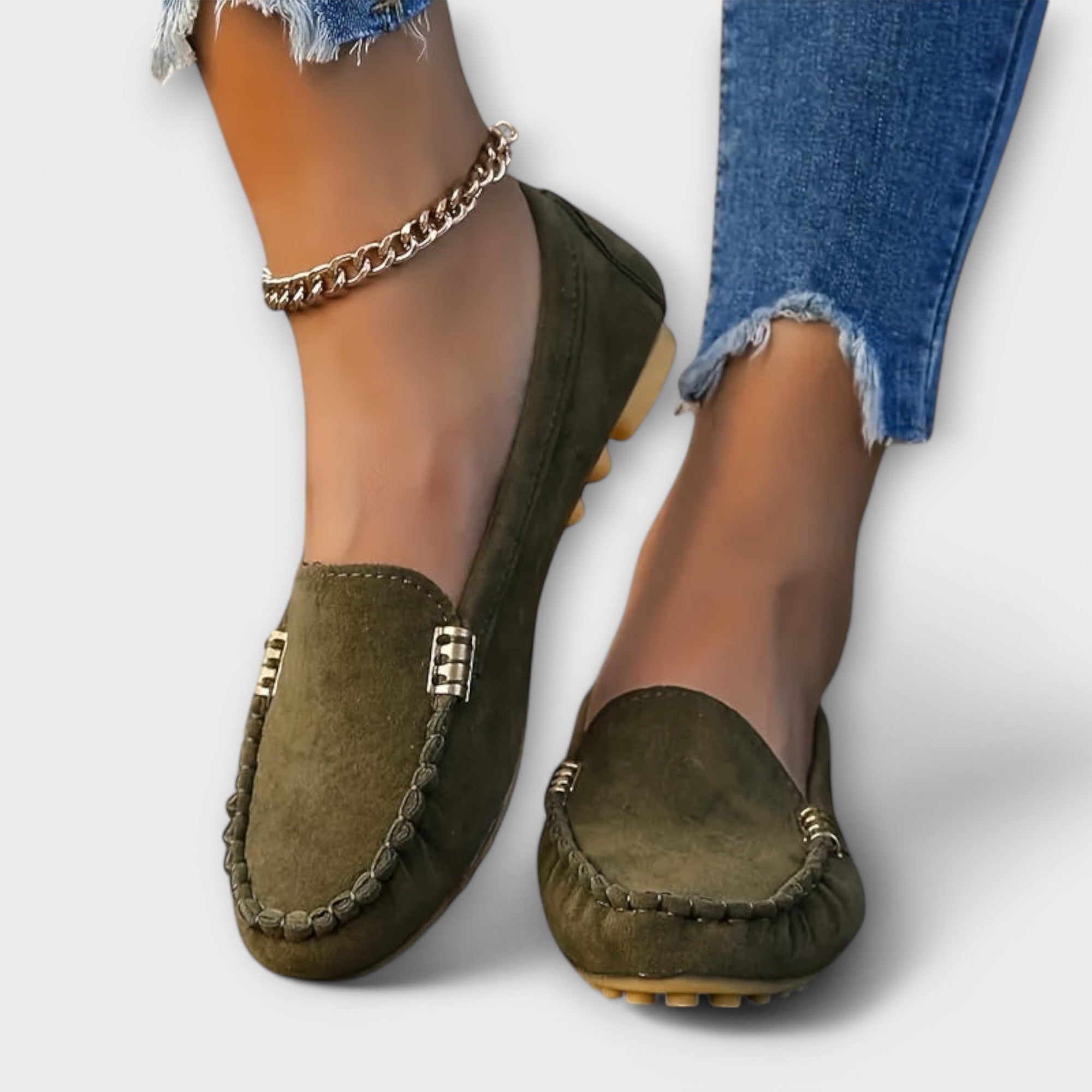Bertlinde - Türkisfarbene Wildleder-Loafer