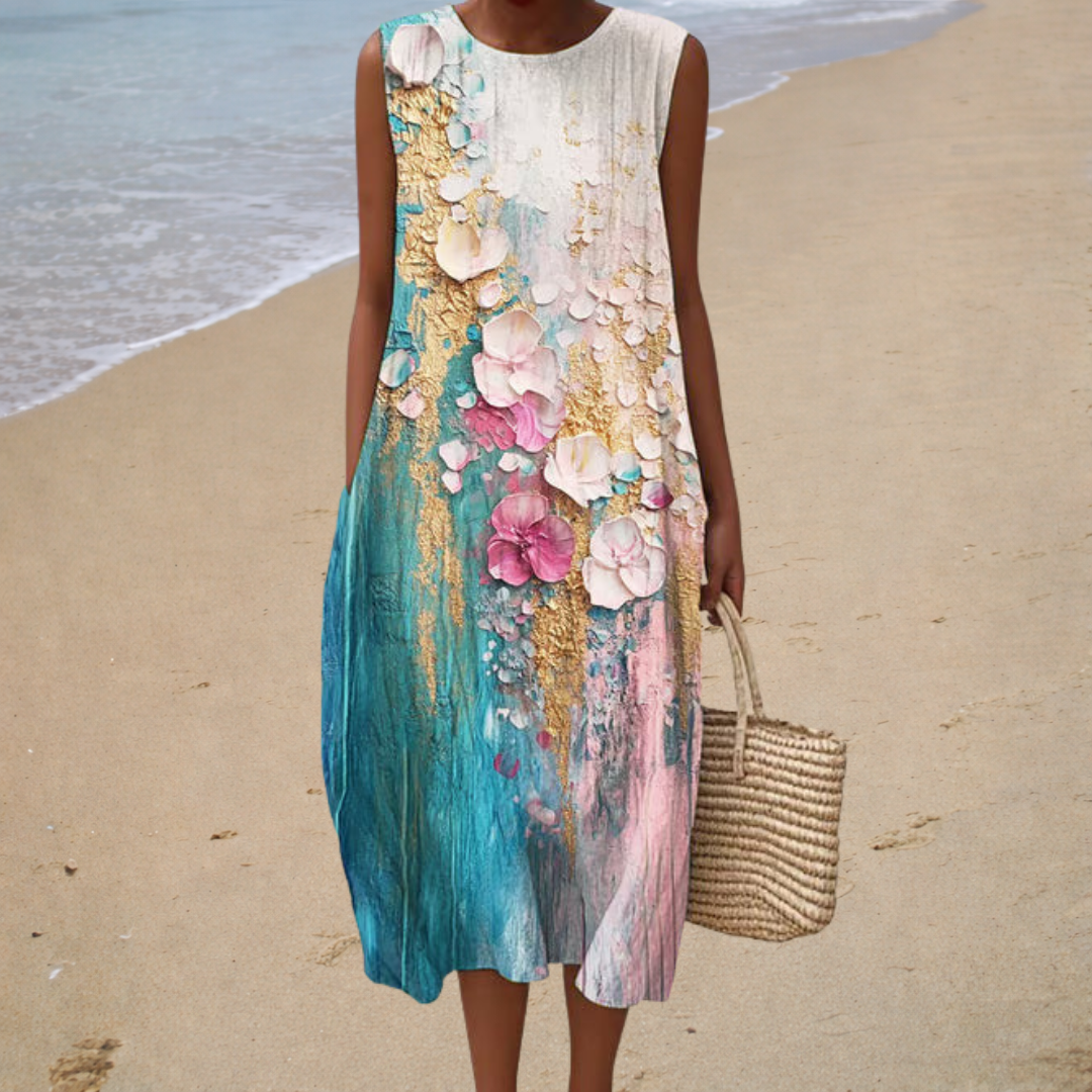 Bequemes ärmelloses Sommerkleid