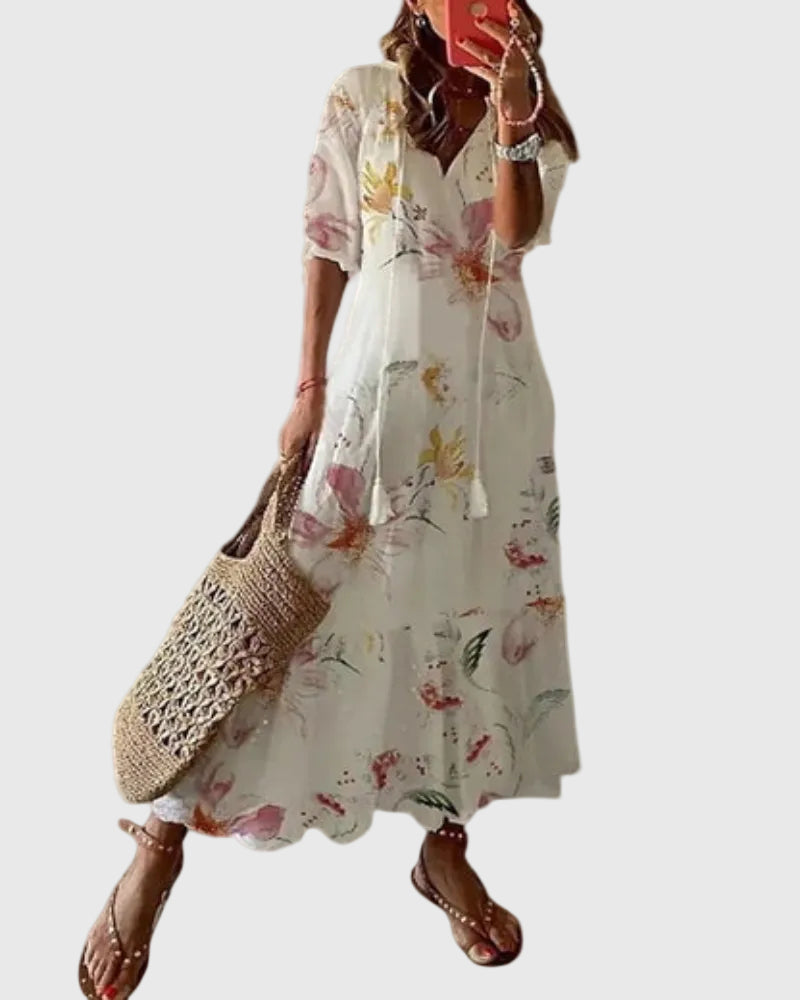 Amalia | Vintage Boho Sommer-Maxikleid