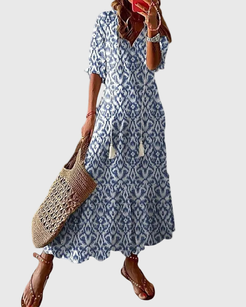 Amalia | Vintage Boho Sommer-Maxikleid