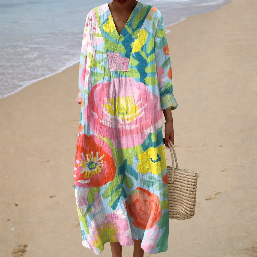 Figurschmeichelndes Sommerkleid mit Print
