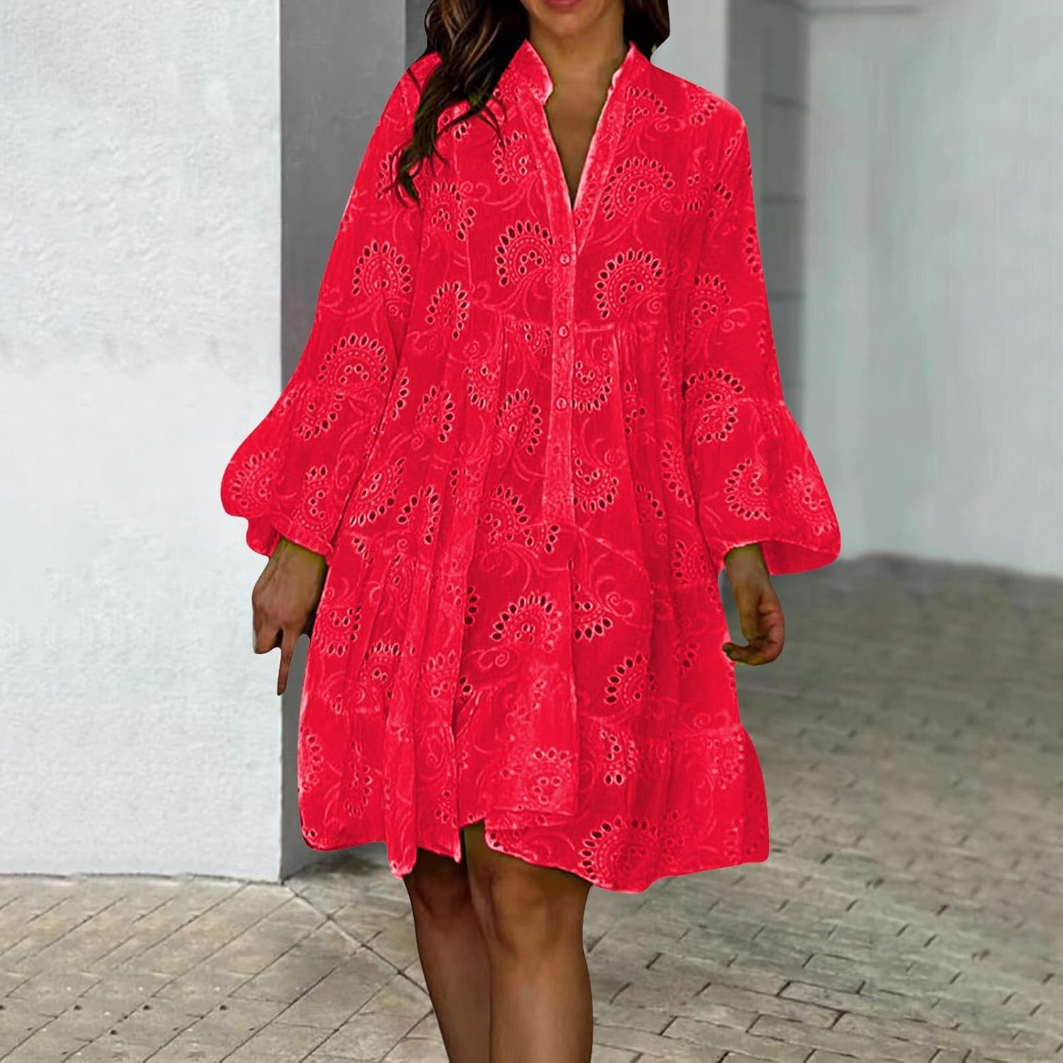 Lydia - Lochstickerei-Kleid