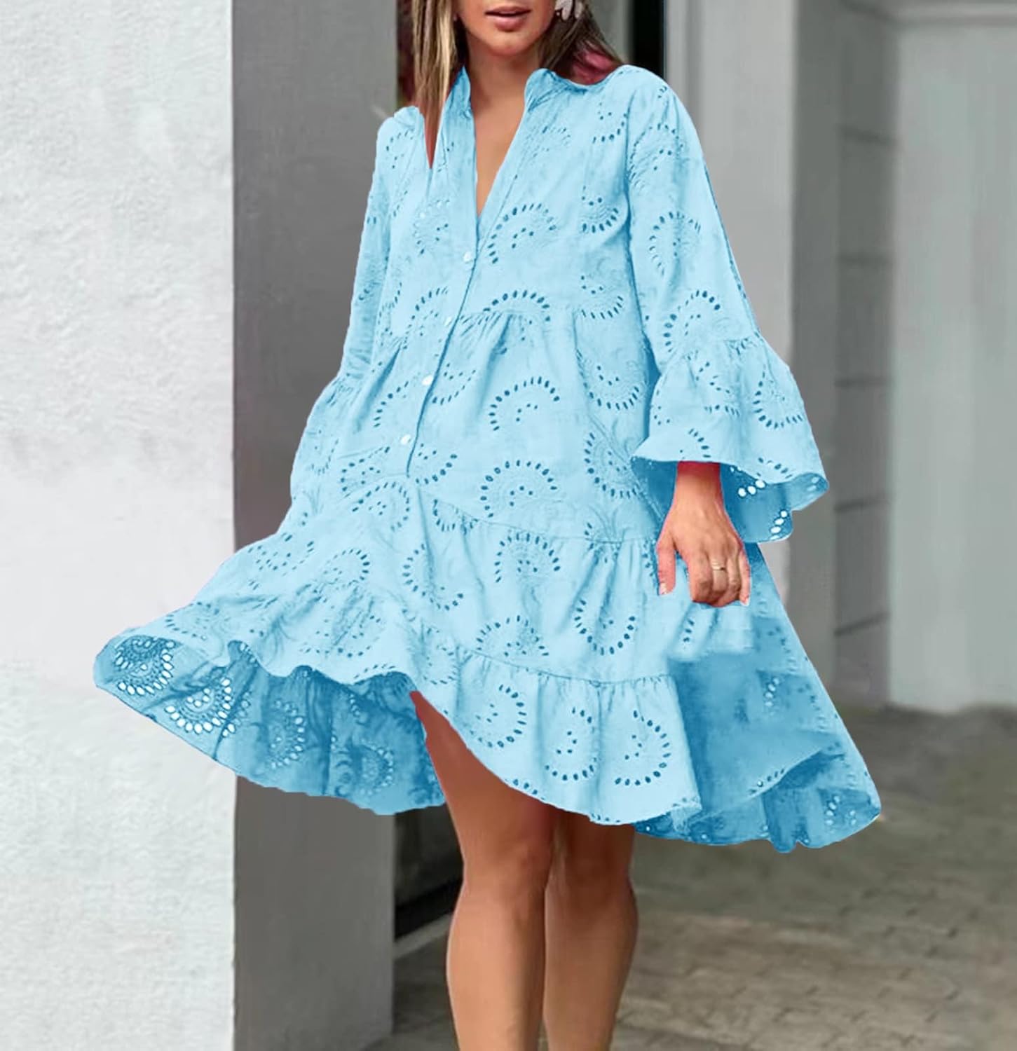 Lydia - Lochstickerei-Kleid