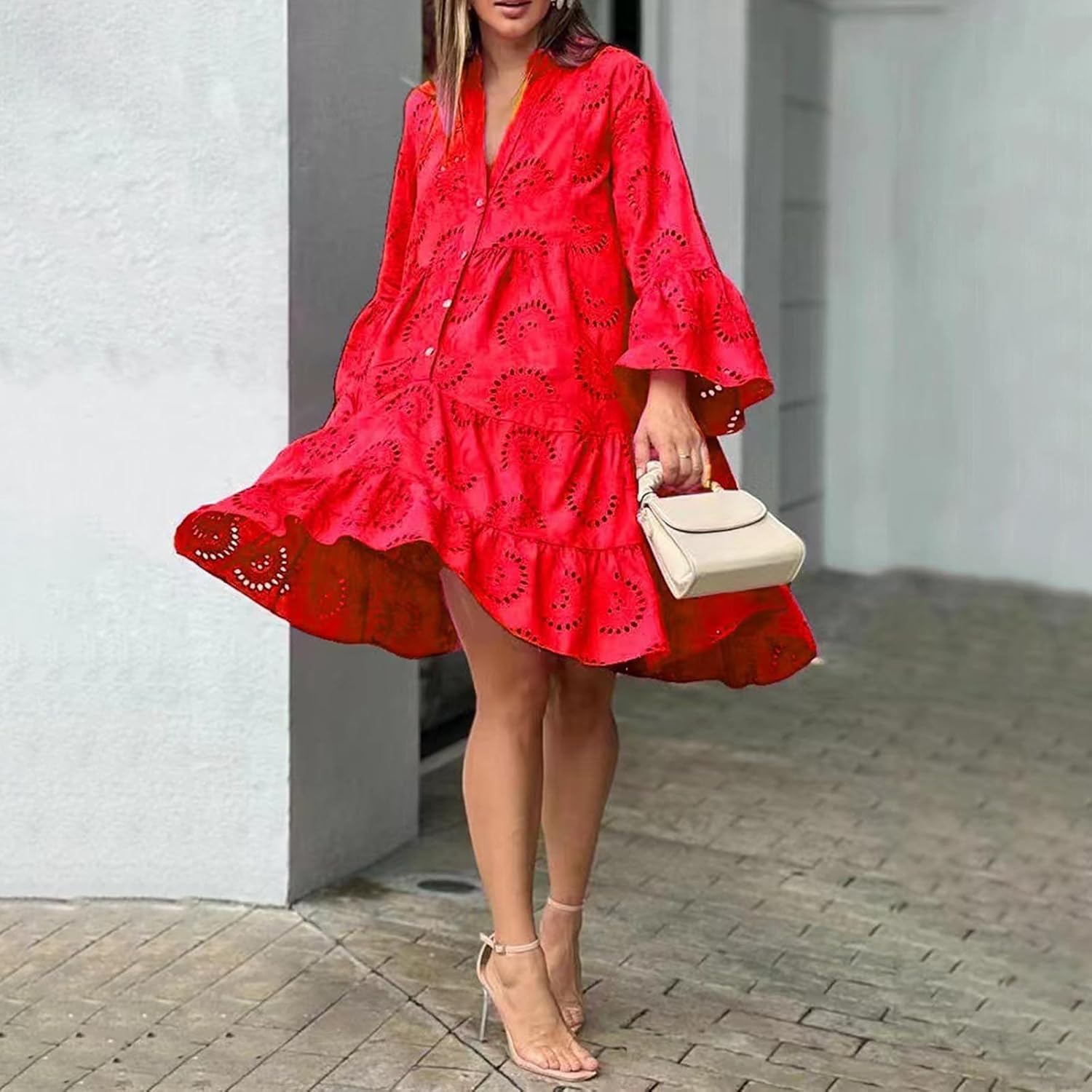 Lydia - Lochstickerei-Kleid