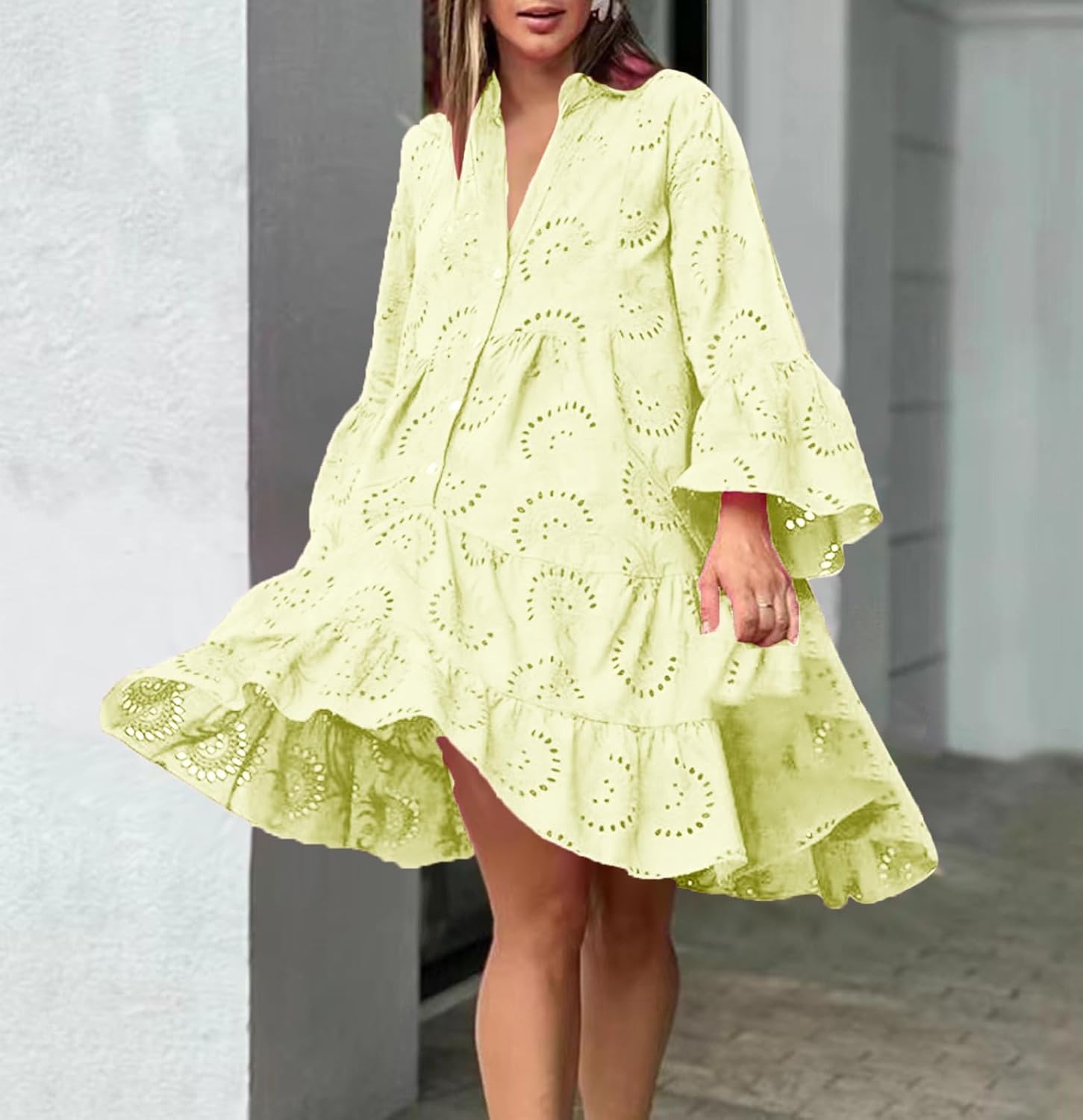 Lydia - Lochstickerei-Kleid