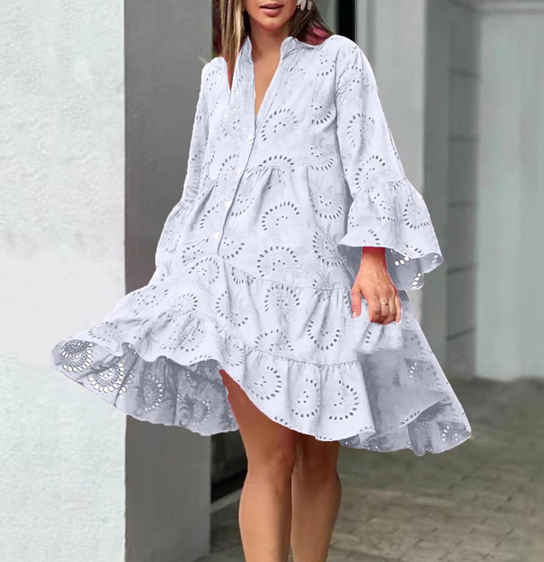 Lydia - Lochstickerei-Kleid