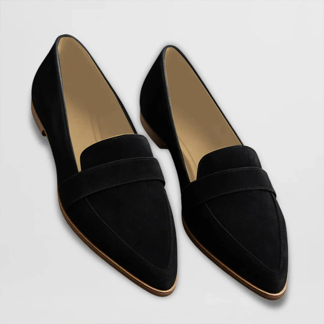 Ottilie - Schwarze Wildleder-Schnürslipper