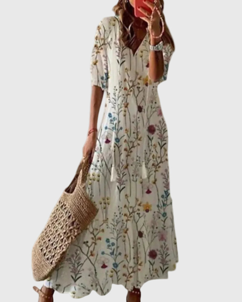 Amalia | Vintage Boho Sommer-Maxikleid
