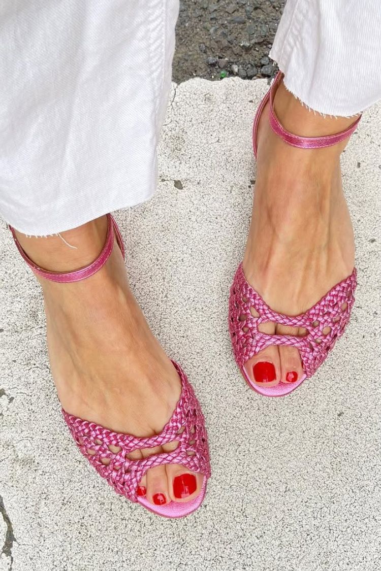 Isadora | Gold Flochtene Sandalen