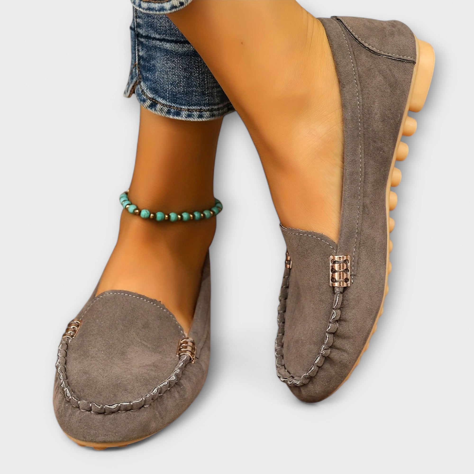 Bertlinde - Türkisfarbene Wildleder-Loafer