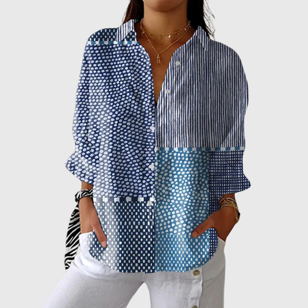 Leichte und farbenfroh bedruckte Bluse