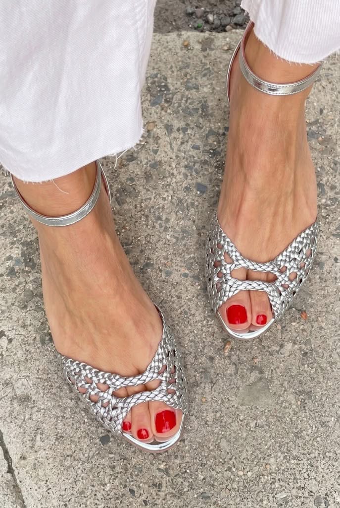 Isadora | Gold Flochtene Sandalen