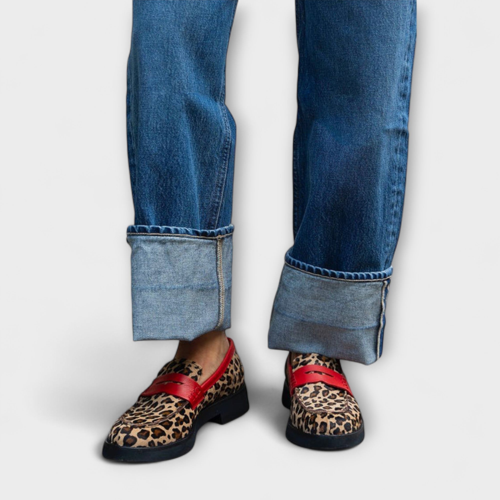 Liselotte - Loafer mit kontrastierendem Leopardenmuster