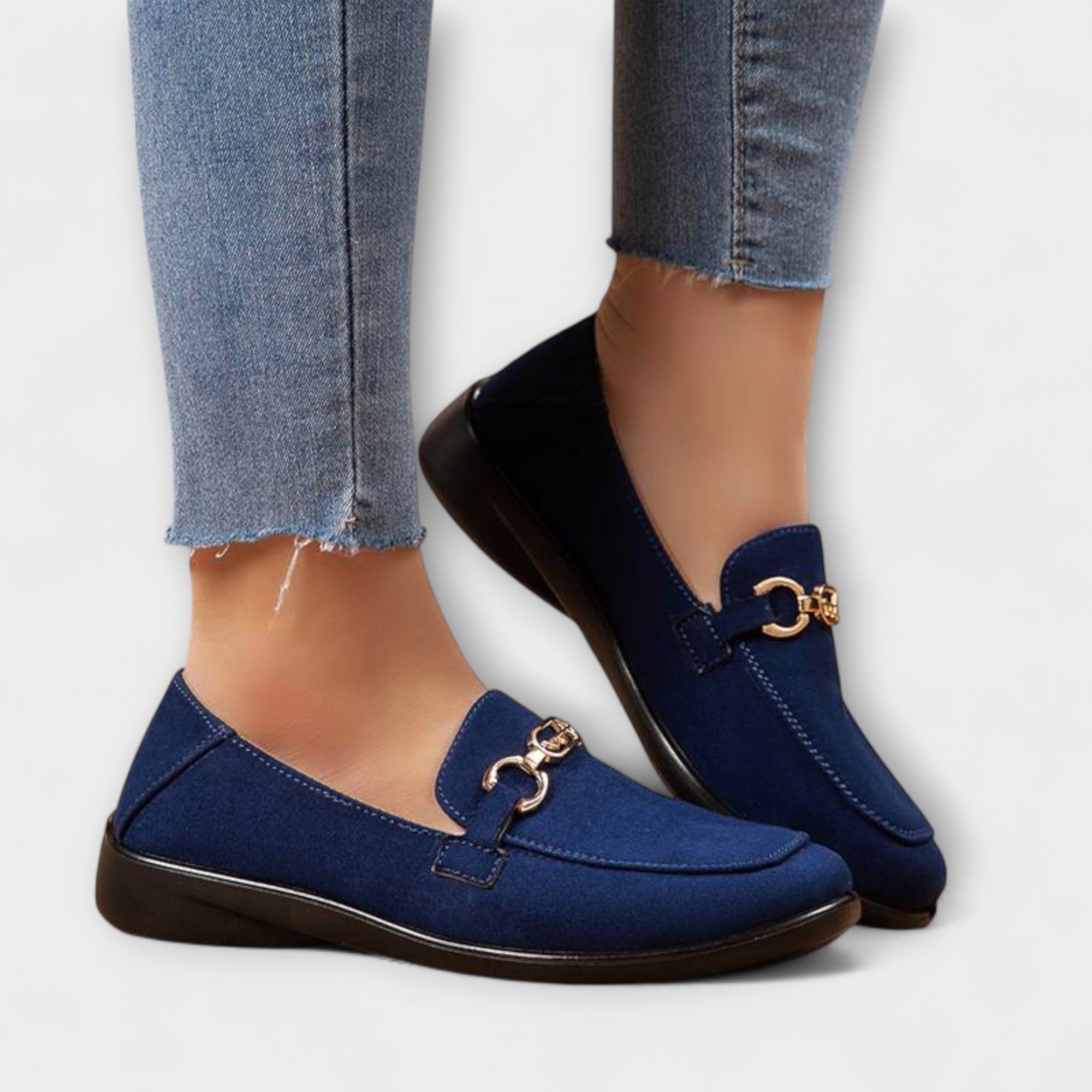 Friederike - Braune Loafer mit Schnalle