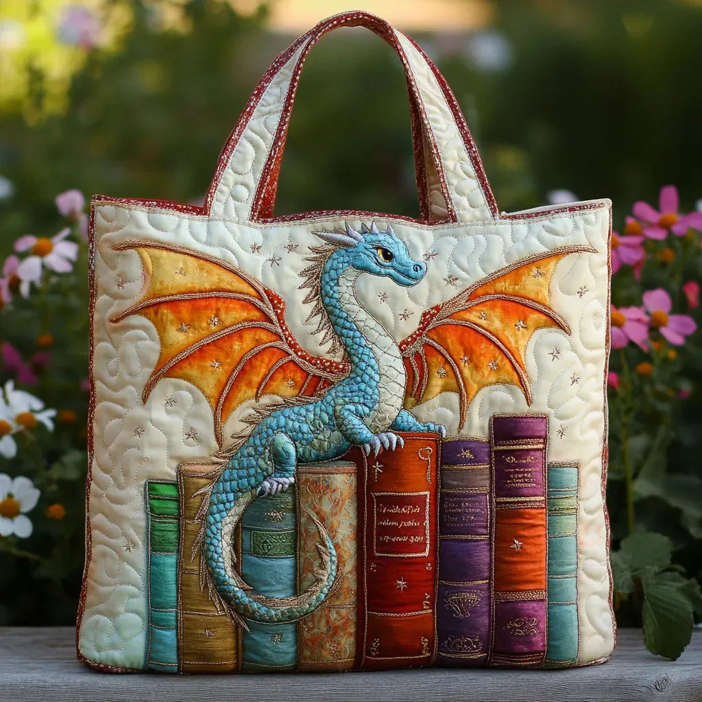 Handgefertigte Tasche - Smaragd-Drache, Wächter der Bücher