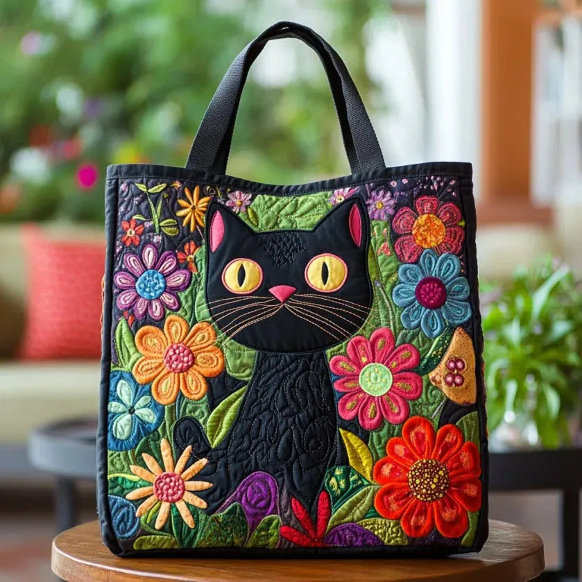 Handgefertigte Tasche - Verzauberte schwarze Katze