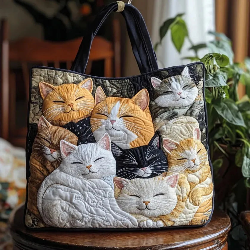 Handgefertigte Tasche - Schlafendes Kätzchen