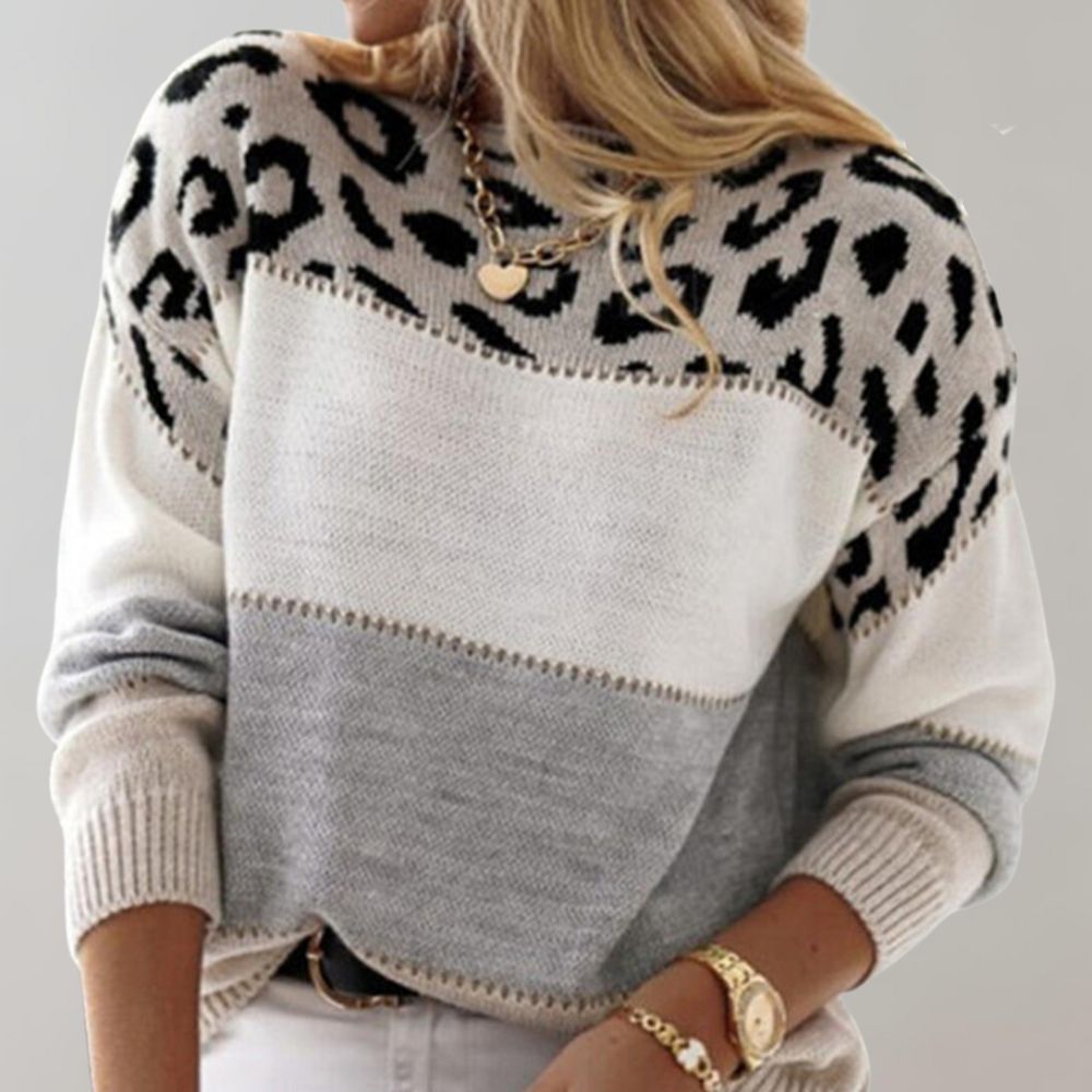 Diane | Strickpullover mit Leopardenmuster