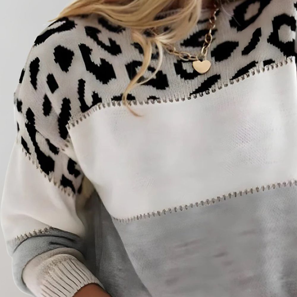 Diane | Strickpullover mit Leopardenmuster