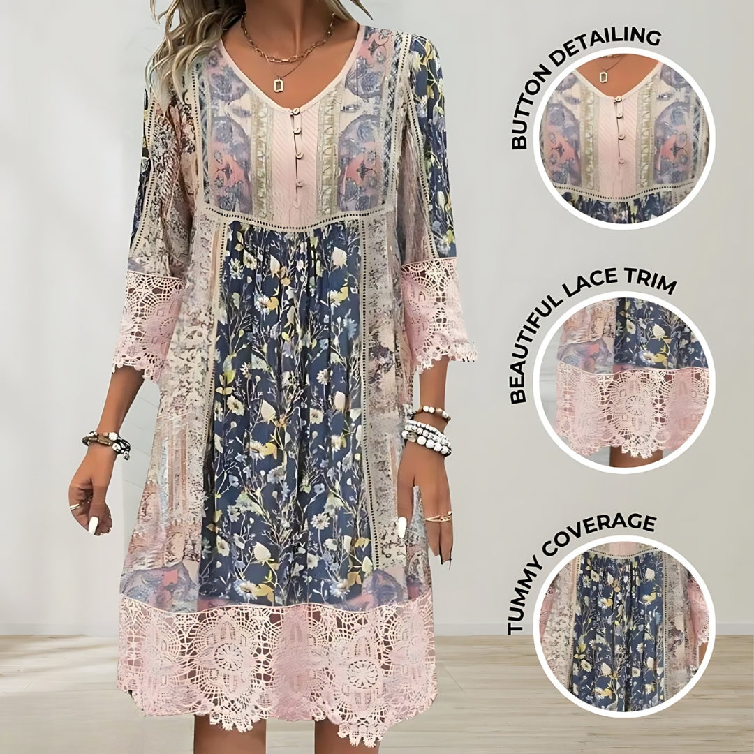 NAYA | FLÜSSIGES BOHO-LUXUS-MIDI-KLEID