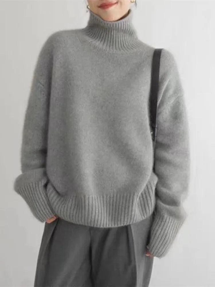 Amaya | Luxuriöser Kaschmir-Rollkragenpullover